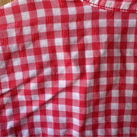 Lane Bryant Pink Plaid Seersucker Gingham Long Sleeve button down Collared shirt - Picture 9 of 12
